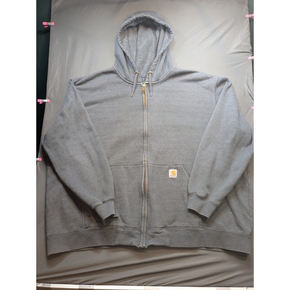 Carhartt Mens 4XL K122 CHH Full Zip Hoodie Carbon Heather Gray Original Fit Logo